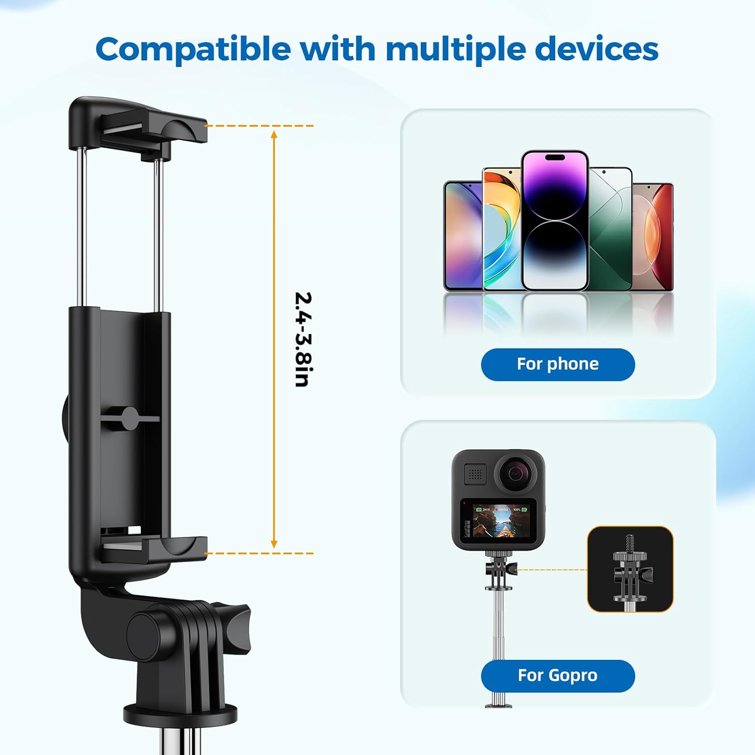 Retractable Selfie Stick Tripod with Wireless Remote Control