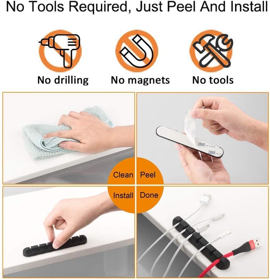 7 Slots Cable Clips - Cord Organizer