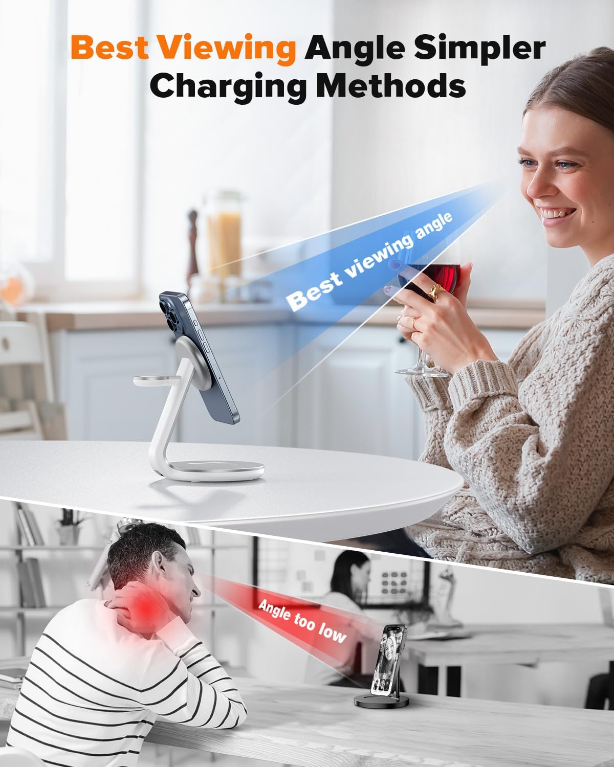 3-in-1 Wireless Charging Station - Compatible with Magsafe Charger