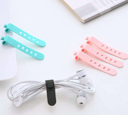 5 Holes Silicone Strap Wire Organizer - 6 Pcs