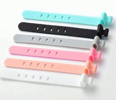 5 Holes Silicone Strap Wire Organizer - 6 Pcs